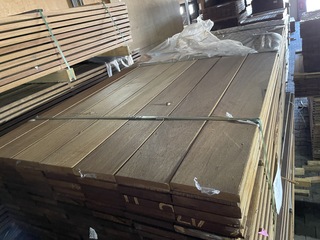 Ca. 147x Guyana Teak hardhouten planken geschaafd, 21x145mm, lengte 21